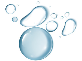 浅蓝色水滴水珠水花组合PNG素材